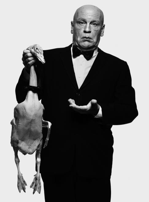 Sandro Miller. Albert Watson / Alfred Hitchcock with Goose, 1973. 2014. &copy;Sandro Miller / Courtesy Gallery FIFTY ONE Antwerp