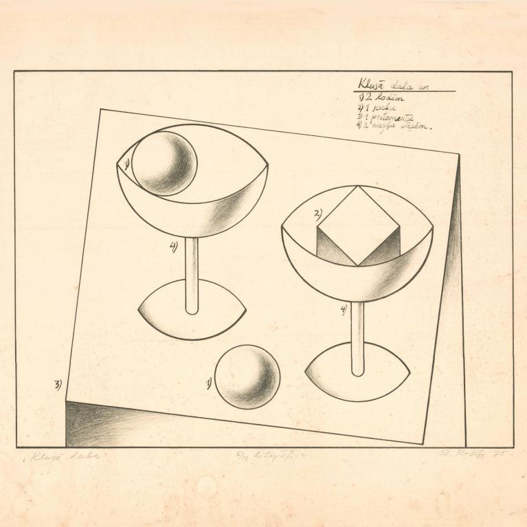 Rūsiņ&scaron; Rozīte. Still-Life. 1975. Lithography on paper. Private collection. Scanned image