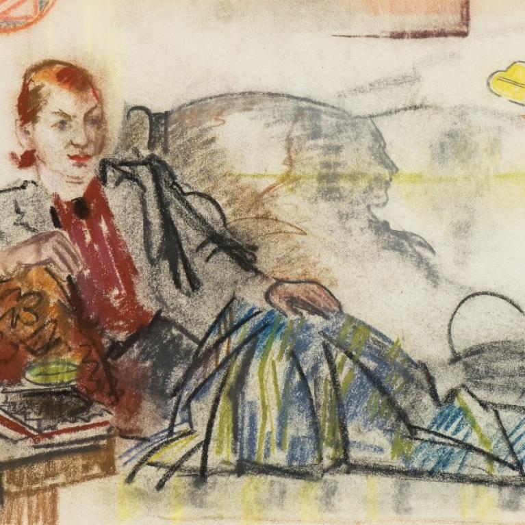 Aleksandra Beļcova. Portrait of Lūcija Zamaiča. 1940&ndash;1941. Oil on canvas. Collection of the Romans Suta and Aleksandra Beļcova Museum. Photo: Normunds Brasliņ&scaron;