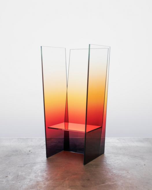 Germans Ermičs. <em>Sunburst Tall Glass Chair</em>. 2021. Glass. Courtesy of Maria Wettergren Gallery. <br />Photo: Jussi Puikkonen