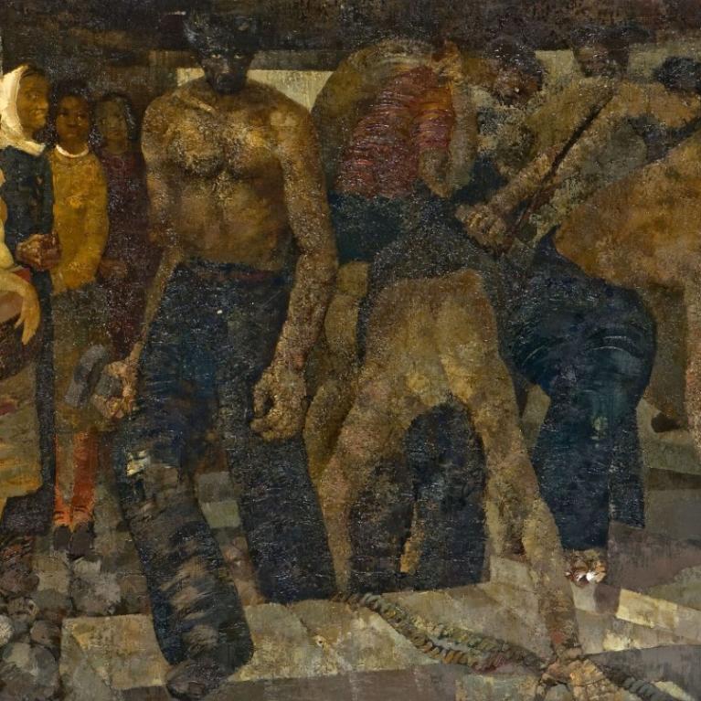 Jānis Pauļuks. Slavery of the Spirit. 1942&ndash;1954. Oil on canvas. Collection of the Latvian National Museum of Art, Riga. Photo: Normunds Brasliņ&scaron;