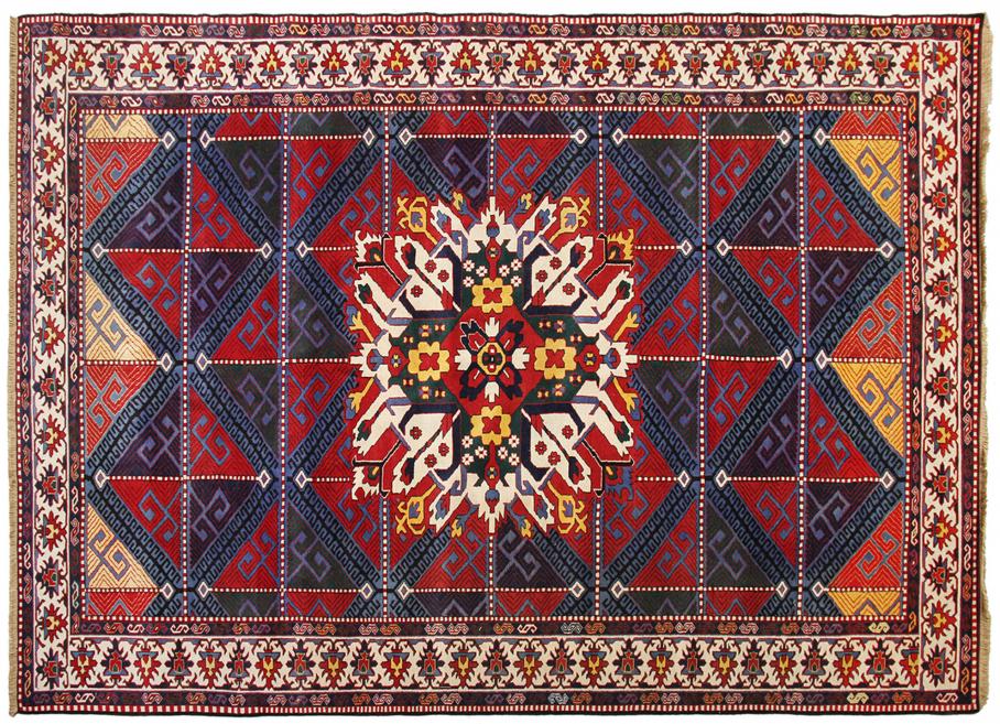 Carpet Chelebi. Garabagh region. Wool, Turkic knotted pile weaving. Open Joint Stock Company Azerkhalcha