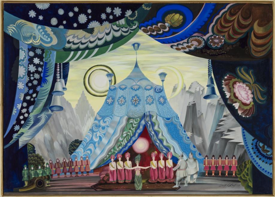 Ludolfs Liberts. Sketch for a stage design. 1928. Gouache on cardboard. Collection of the Latvian National Museum of Art. Publicity image