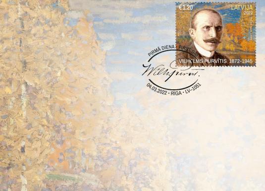  Latvijas Pasts prezentē pastmarku izcilajam latviešu ainavistam Vilhelmam Purvītim 150. jubilejā