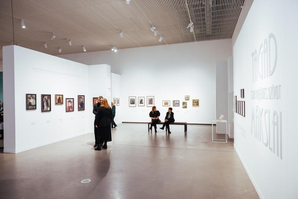 Exhibition hall with art works
