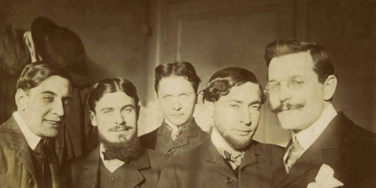 Gustavs &Scaron;ķilters with his artist-friends in Paris. 1903. Photograph. Collection of the Latvian National Museum of Art. Publicity photo