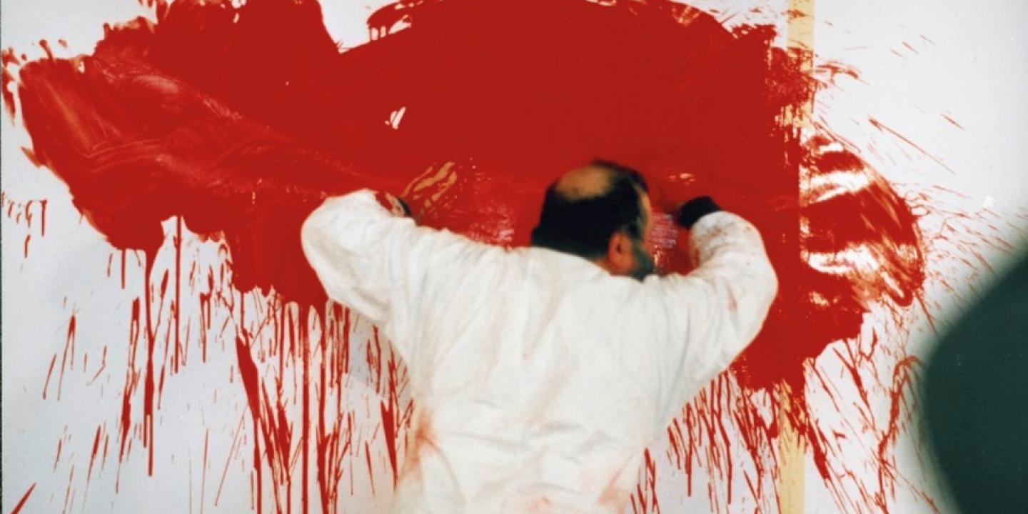 Hermann Nitsch. Action painting. Photo: Hermann Nitsch Foundation