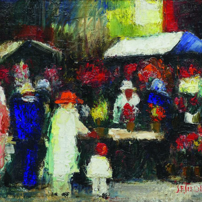 Jānis Ferdinands Tīdemanis.A View of the Market.&nbsp;1920s.Oil on canvas.Collection of Rietumu Bank.