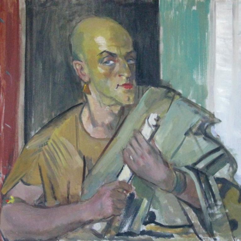 Aleksandra Beļcova. Arvīds Ozoliņ&scaron; (in the ballet of Aram Khachaturian &ldquo;Spartacus&rdquo; in the role of Scarbo). 1961. Oil on canvas. Collection of the Literature and Music Museum. Photo: Dace Grāmatiņa