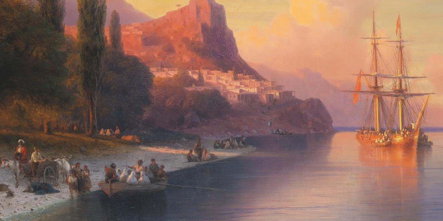 Ivan Aivazovsky (1817&ndash;1900). Seashore. Village of Partenit, the South Coast of Crimea. 1861. Oil on canvas. Collection of the Latvian National Museum of Art