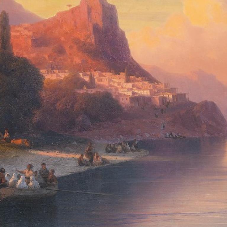 Ivan Aivazovsky (1817&ndash;1900). Seashore. Village of Partenit, the South Coast of Crimea. 1861. Oil on canvas. Collection of the Latvian National Museum of Art