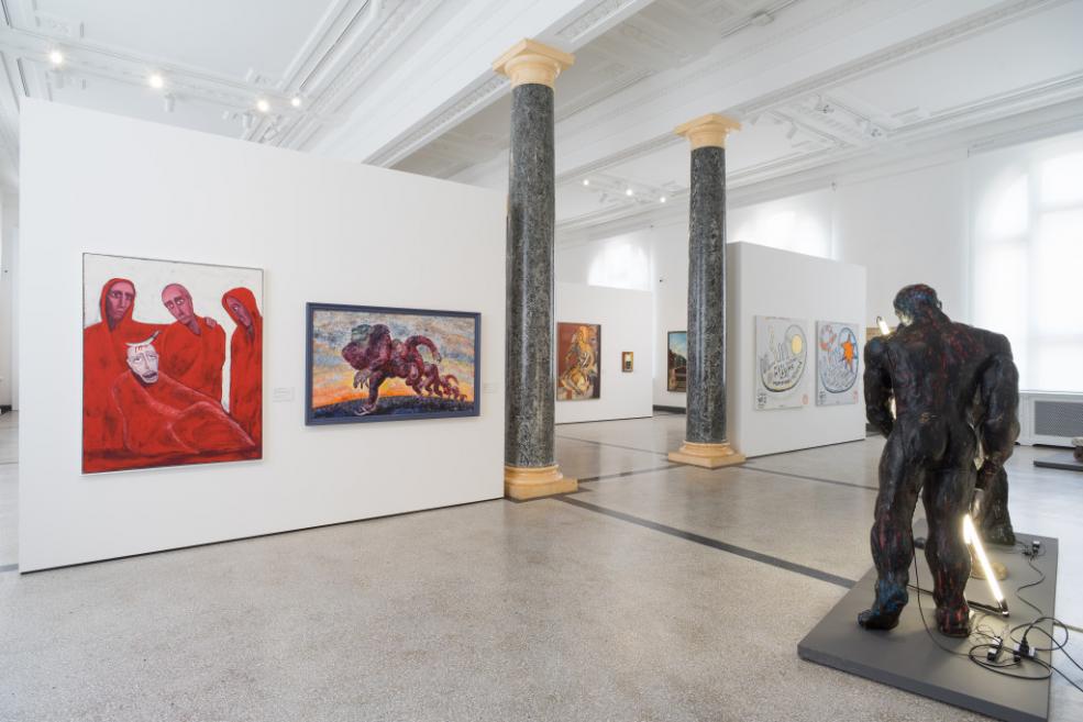 Skats no pastāvīgās ekspozīcijas “Latvijas māksla 1985–2000”. 