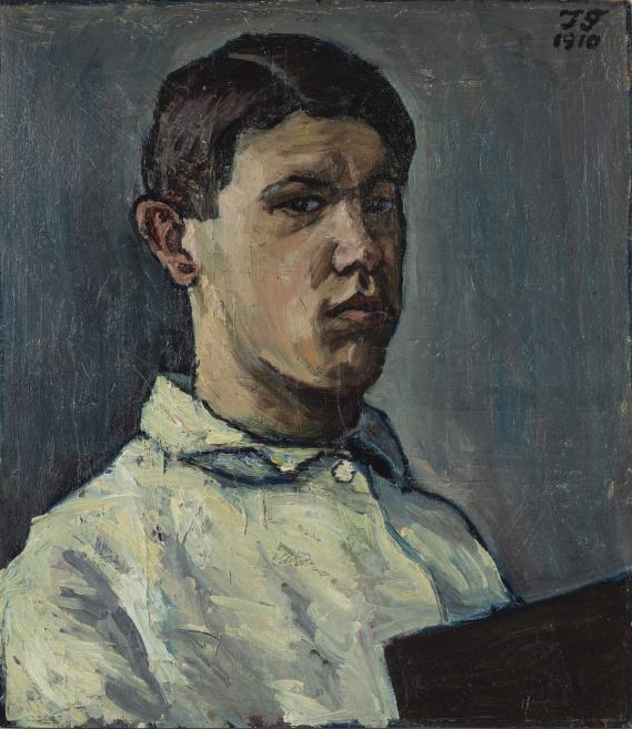Jāzepa Grosvalda pašportrets gleznots ar eļļas krāsu