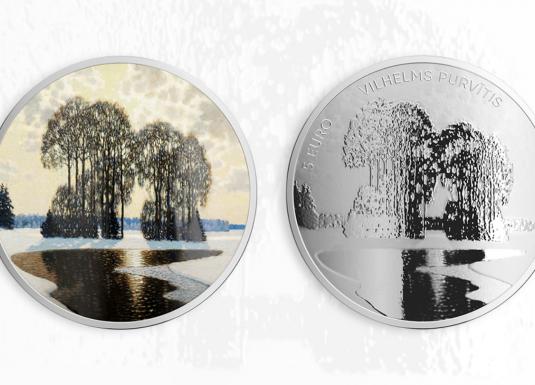 Latvijas Banka izlaidusi māksliniekam Vilhelmam Purvītim veltītu monētu