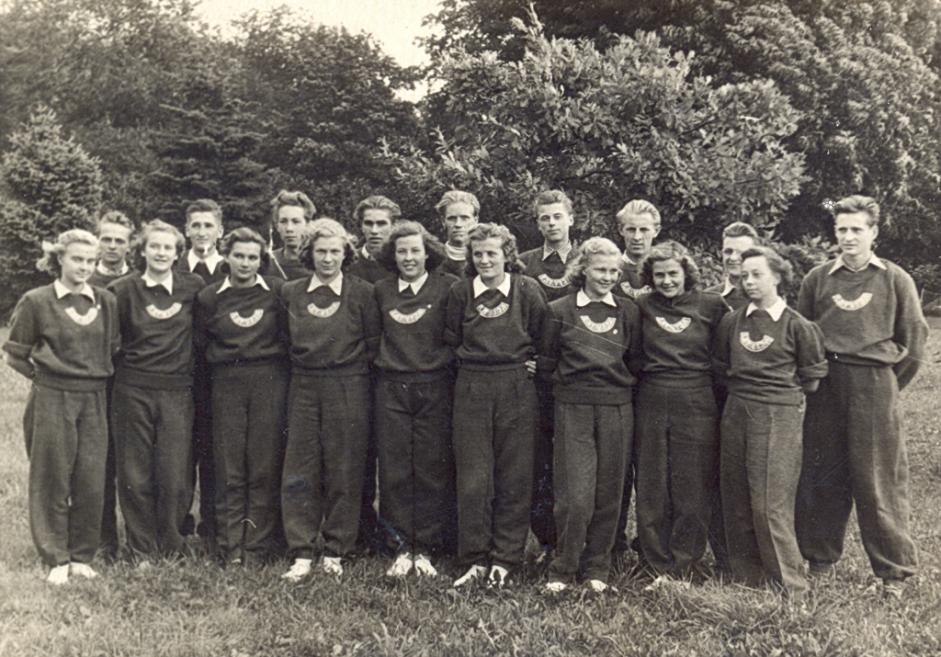 Participants of the All-Union 10 City Youth Tournament from Latvia. 1948. Archive of the Latvian Sports Museum. Publicity photo