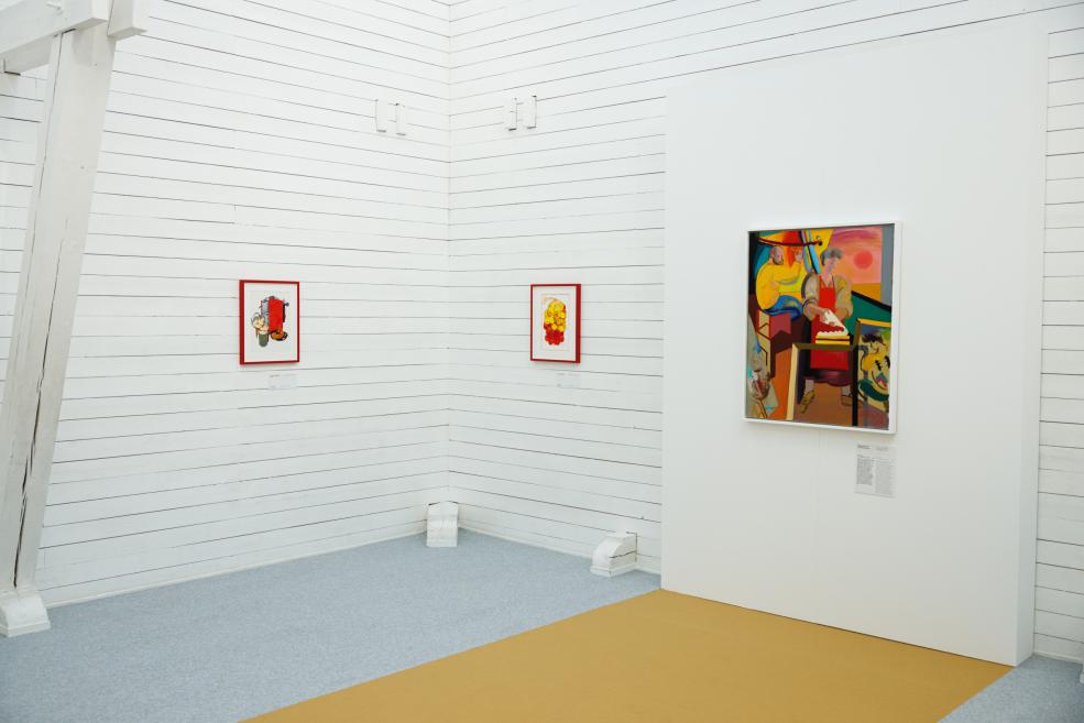 Exhibition hall with artwork